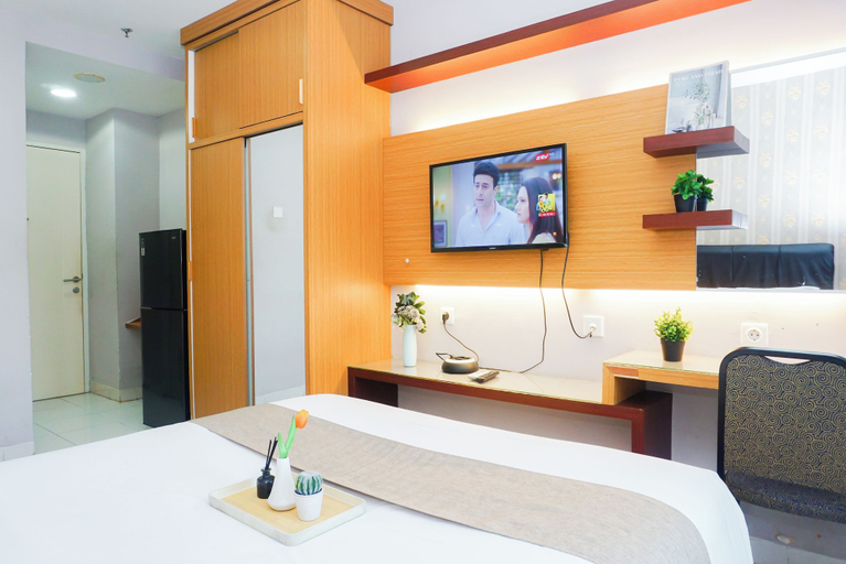 Television, Homey And Minimalist Studio Room At Apartment Sentul Tower, Bogor