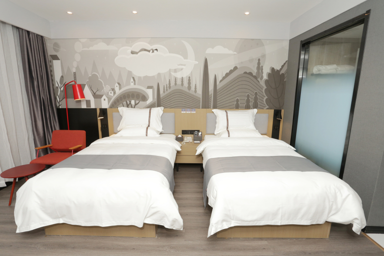 Bedroom 2, サンキューチェーンホテル(儀隴領秀江山)(尚客优连锁酒店(仪陇领秀江山店)), Nanchong