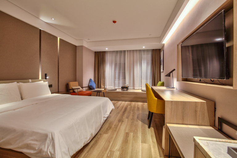 Bedroom, Hanting Premium Hotel Ningbo Century Oriental Plaza, Ningbo