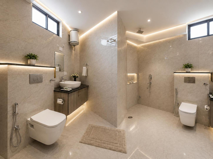 Bathroom 4, Hotel Aerostay Inn Delhi Airport, Delhi