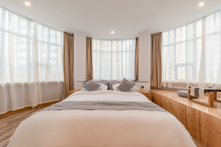 Bedroom, Beike Yun Hotel (Linqu No.1 Middle School), Weifang