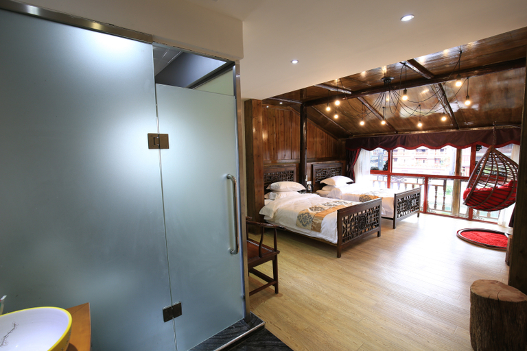 Bedroom, Yuejianglou River View Inn, Xiangxi Tujia and Miao