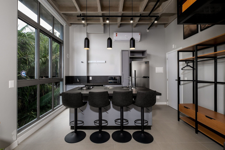 Private kitchen, Loft for Family 750m From Canas Beach Tps306, Florianopolis