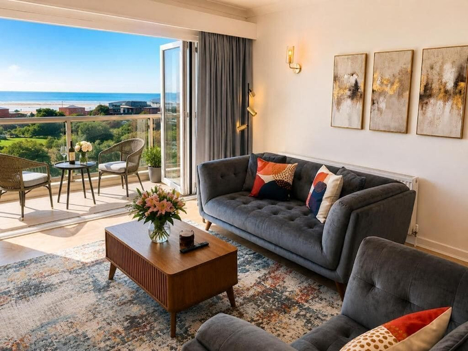 Living area, Great Modern Sea View Apartment, Lancashire