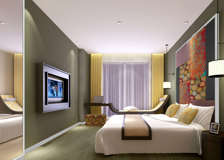 Bedroom, 鑫美嘉ホテル（大邑高速鉄道駅）(Xinmeijia Hotel), Chengdu