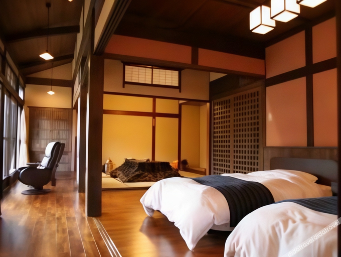 Bedroom, Ryokan Shoen, Ureshino