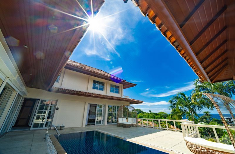 室外游泳池 5, Villa Sea Drea Kata Beach 5BR Seaview Pool Villa Phuket Warm Plus, Pulau Phuket