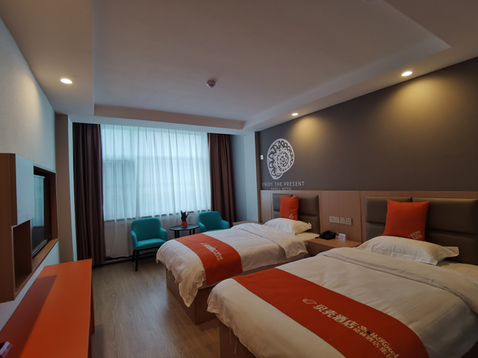 Bedroom 2, Shell Hotel Rizhao Lanshan District Beikuo Town, Rizhao