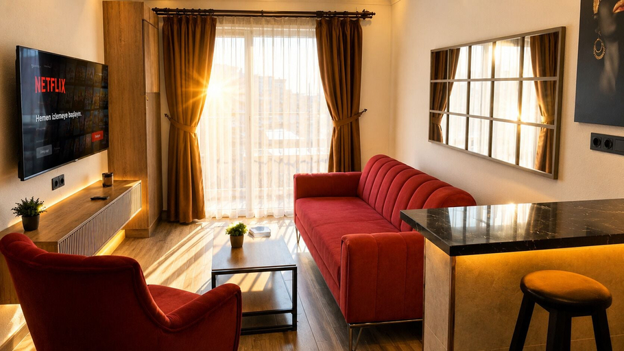 Living area, Reco Luxury Suit, Çankaya