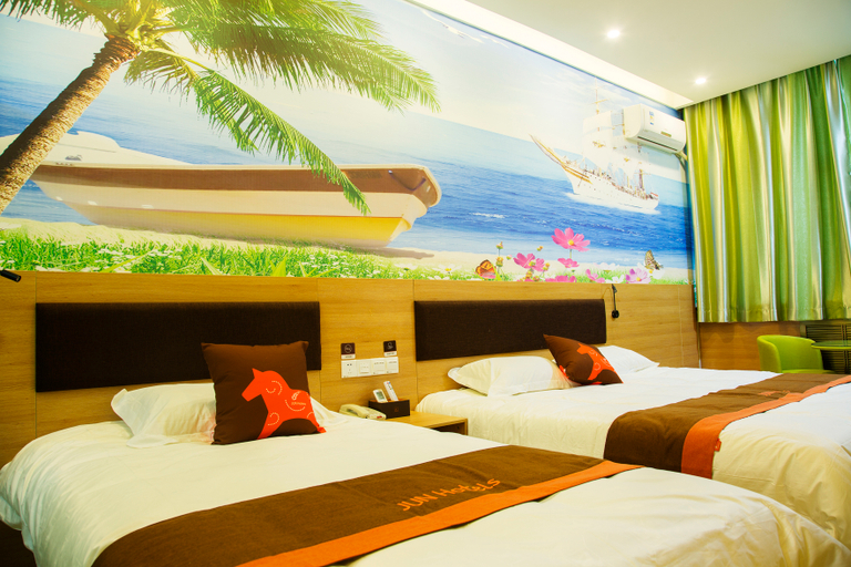 Bedroom 2, ジュンイーチェーンホテル(滄州市政府南川老街)(骏怡连锁酒店(沧州市政府南川老街店)), Cangzhou