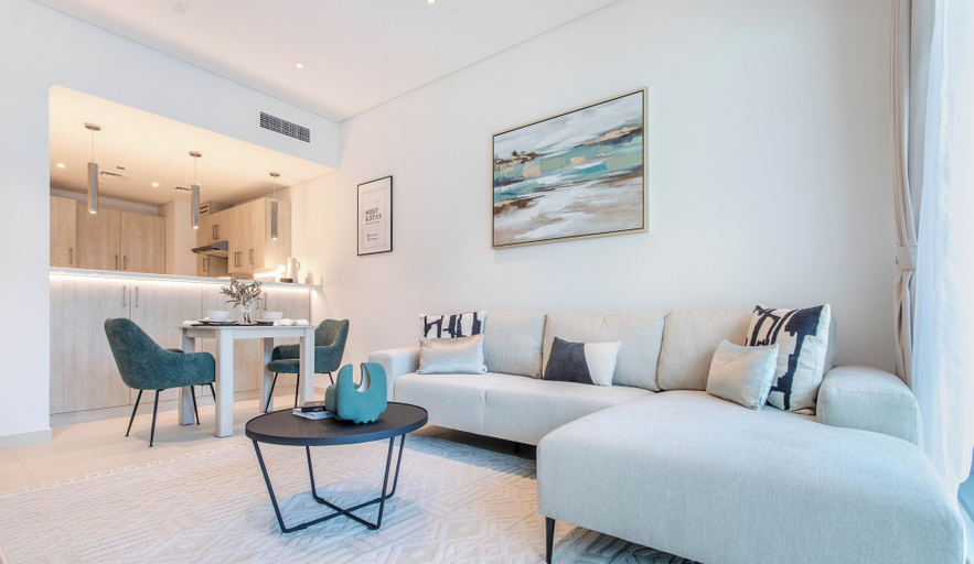 Living area 4, 1BR at Seven Palm - Host & Stay, Dubai