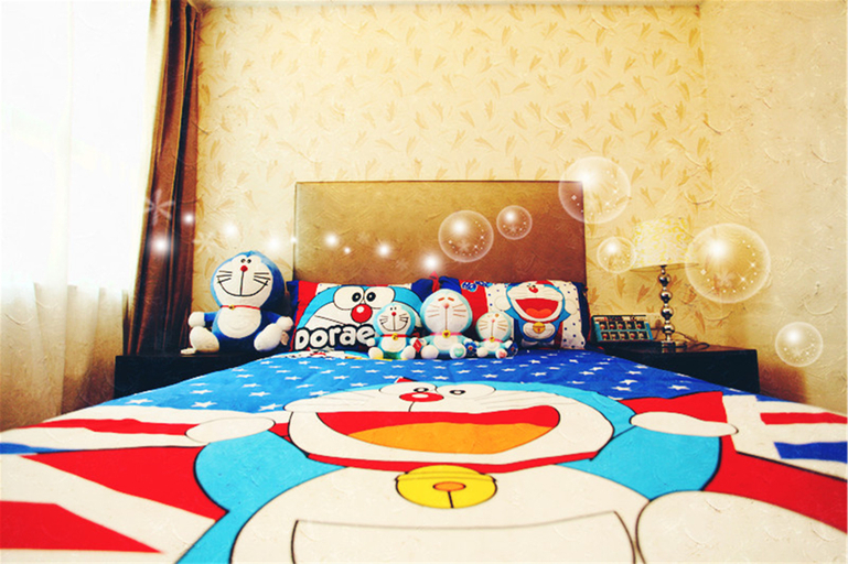 Bedroom, Minfa World Apartment Hotel Xiangyang (Zhuge Liang Square Wanda Plaza), Xiangfan