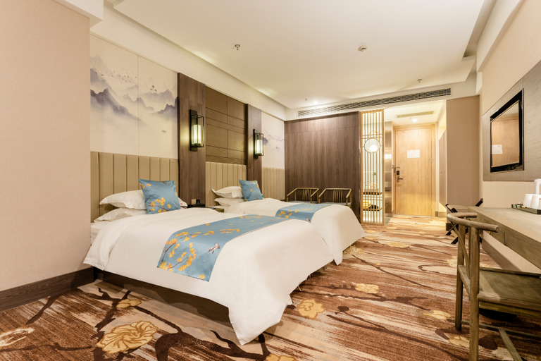 Bedroom 2, qingzhu·Qiulin Hotel (Xi'an Dayan Pagoda Beichitou Subway Station), Xi'an