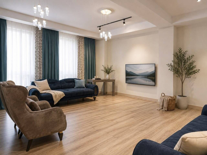 Living area 2, Spacious 4-room apartment, Almaty