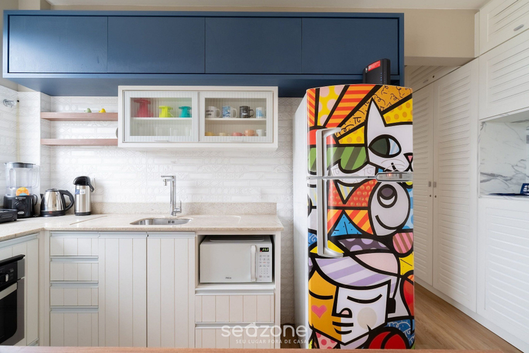 Private kitchen 4, Apt Foot in the Sand in Jurere Jbm201, Florianopolis