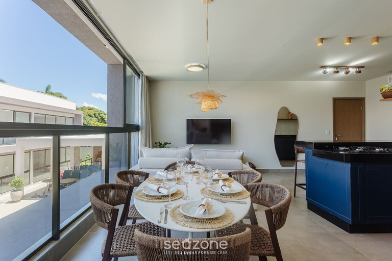 Dining 5, Apt 350m From the Beach in Condo w/ Pool Bbc0102, Maraú