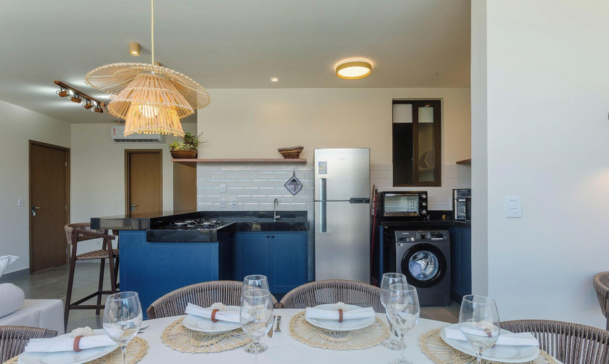 Dining 3, Apt 350m From the Beach in Condo w/ Pool Bbc0102, Maraú