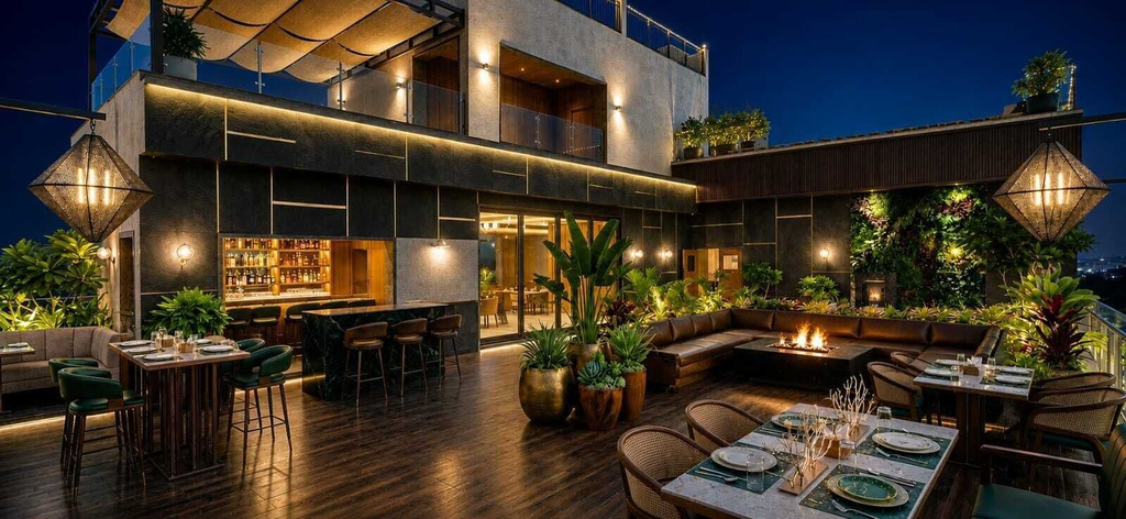 Outdoor dining, HOTEL ZP GRAND, Durg