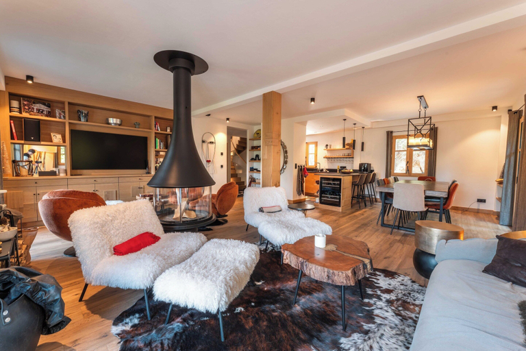 Living area 5, Stunning Chalet - 4br/8p - Megeve, Haute-Savoie