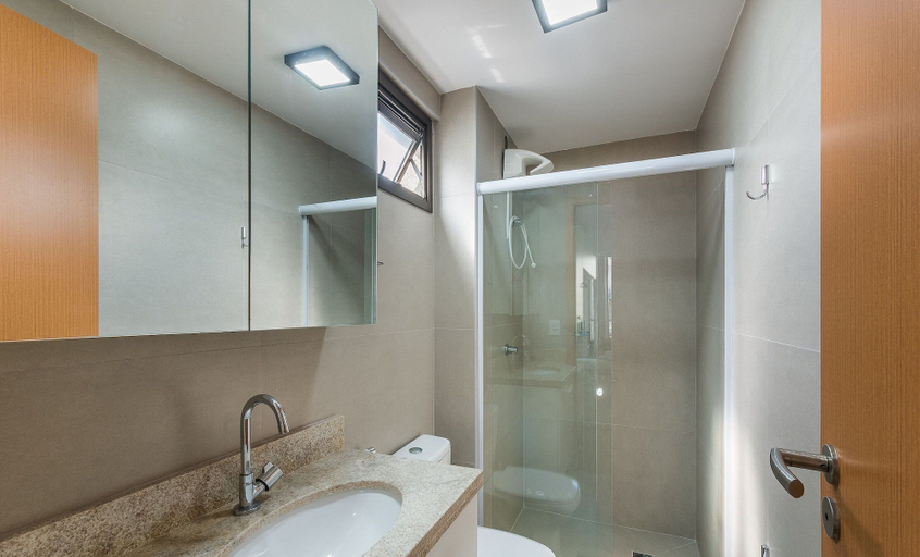 Bathroom, Studio in a Condominium w/ Pool and gym Eub0106, Salvador