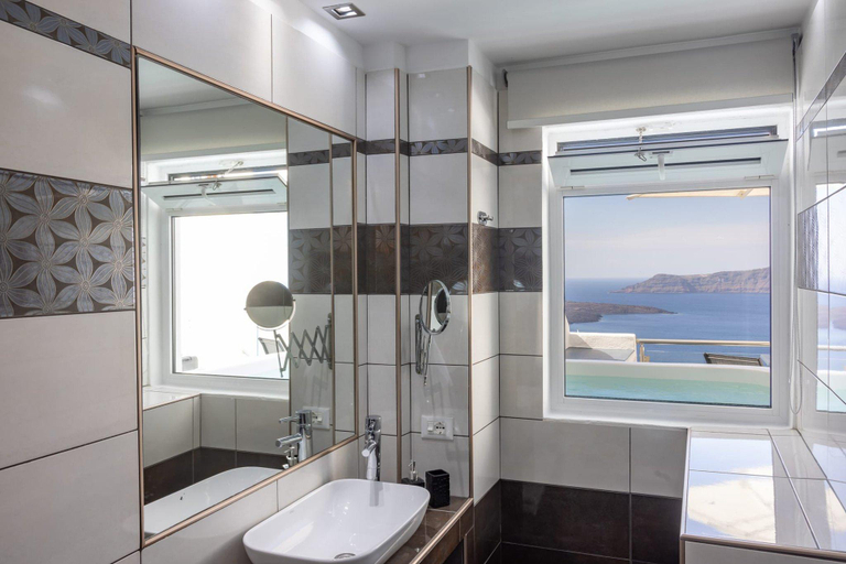Bathroom 3, Marvelous Santorini Villa  1 Bedroom  Villa Tioumoutiri  Private Jacuzzi, South Aegean