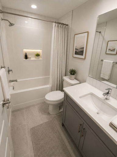 Bathroom, Cozy & Fully Furnished 2-bedroom Basement Suite, Division No. 11