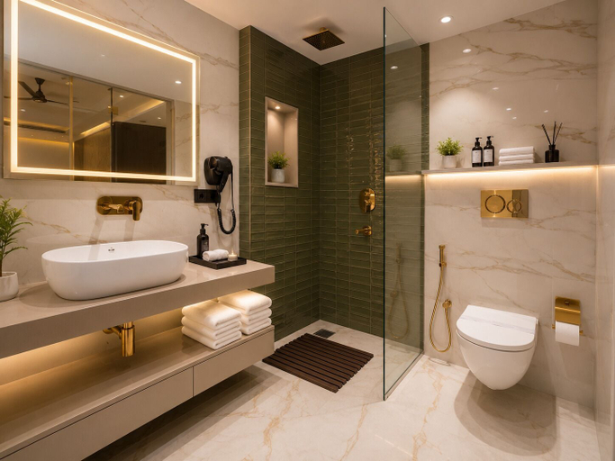 Bathroom 3, The Queens Head - City Centre, Delhi