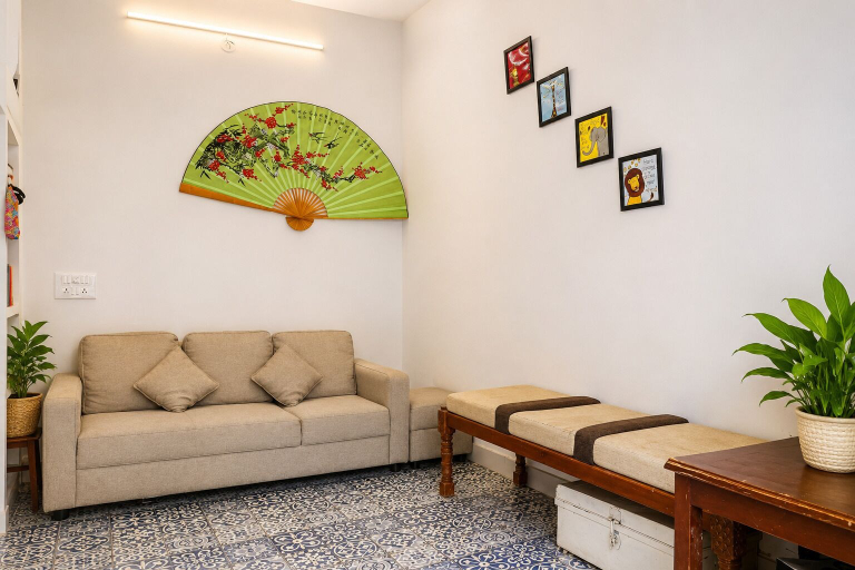 Living area, Hotel Atithya, Udaipur