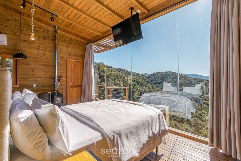 Bedroom 2, Cabana acolhedora c jacuzzi serra VST015, Anitápolis