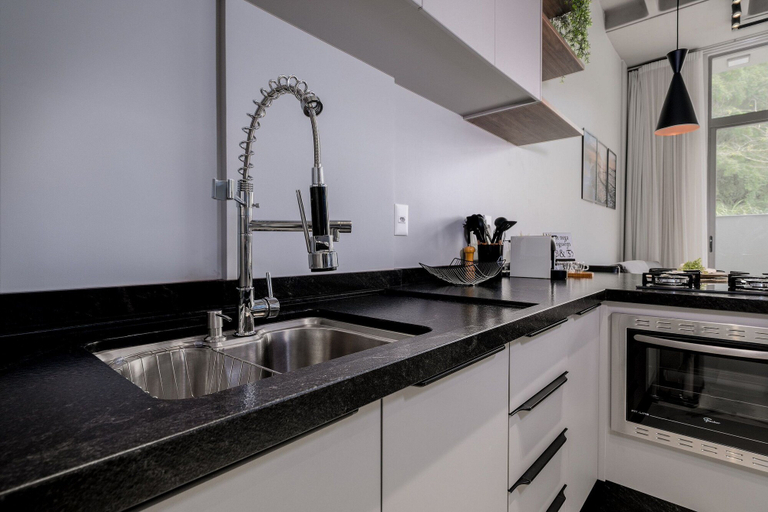Private kitchen 4, Modern Studio 750m From Canas Beach Tps108, Florianopolis