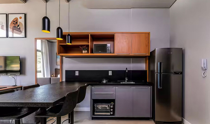 Private kitchen 4, Amazing Studio 750m From Canas Beach Tps105, Florianopolis