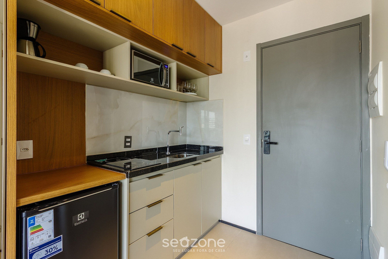 Private kitchen 5, Studio w/ Balcony 10m From Subway Onp0913, São Paulo