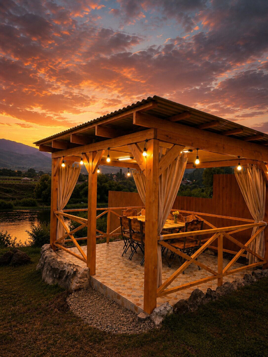Terrace/patio 4, A-frame with lake view near Stepanavan