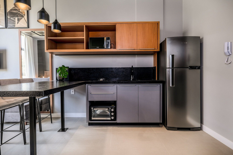 Private kitchen 3, Decorated Studio 750m From Canas Beach Tps205, Florianopolis