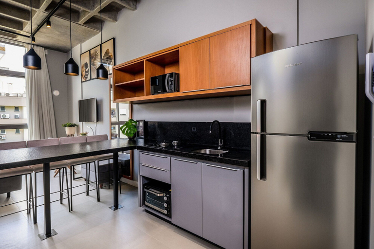 Private kitchen 4, Decorated Studio 750m From Canas Beach Tps205, Florianopolis