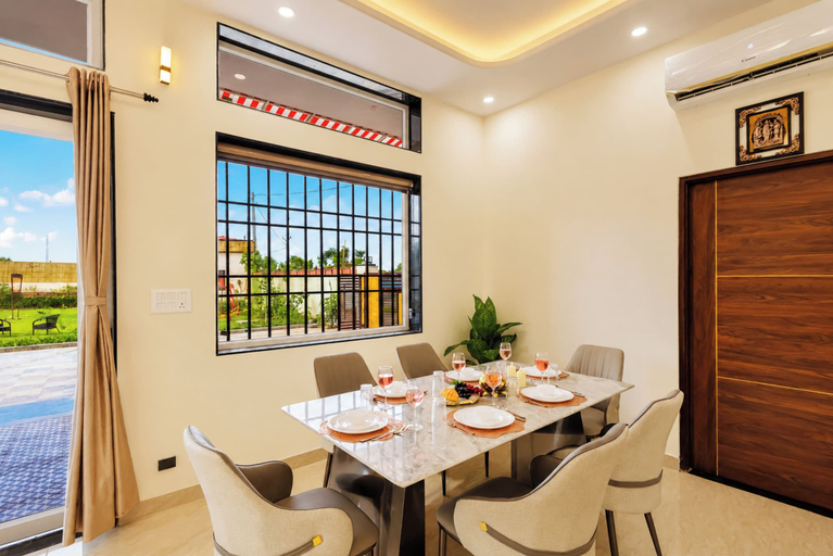 Dining 3, Alaya Stays JSP Farm 4BHK Farmstay, Jaipur