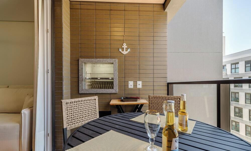 Outdoor dining, Apart w/ Barbecue in Jurere Internacional Vlo0504, Florianopolis