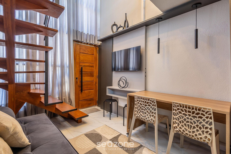 Living area, Loft w/ Balcony Steps From the Beach - Plo0009, Jaguaruna