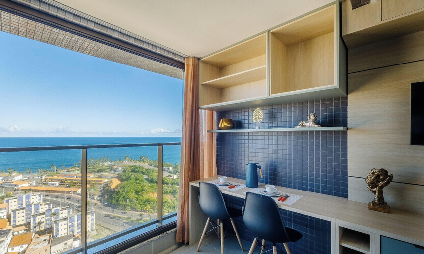 Interior, Studio With Balcony and Oceanfront View - Edf1605, Salvador