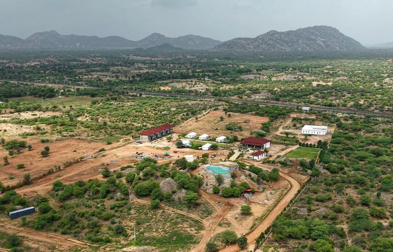 Aerial view, Altura Jawai Hill Resort, Pali