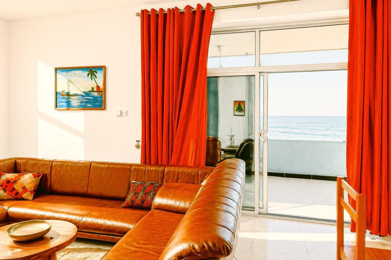 Living room 3, Ocean-view Balcony - Uroa 2 Bedroom Beachfront apt, Kati