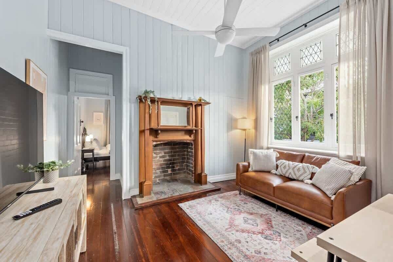 Primary image, The Fireplace! 1 Bed/1 Bath/1 Car ~ New Farm, New Farm