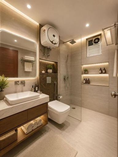 Bathroom 2, NH Skye Suites Hotel T-3 Delhi Airport, Delhi