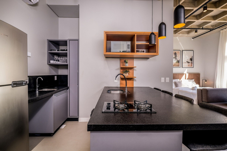 Private kitchen 5, Complete Loft 750m From Canas Beach Tps310, Florianopolis
