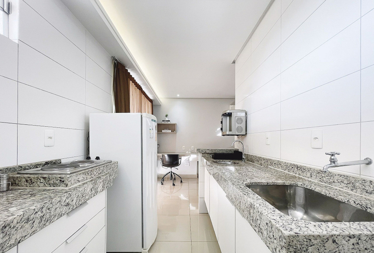 Private kitchen 3, Flat the Bueno 500m From Vaca Brava Park Onx1411, Goiania