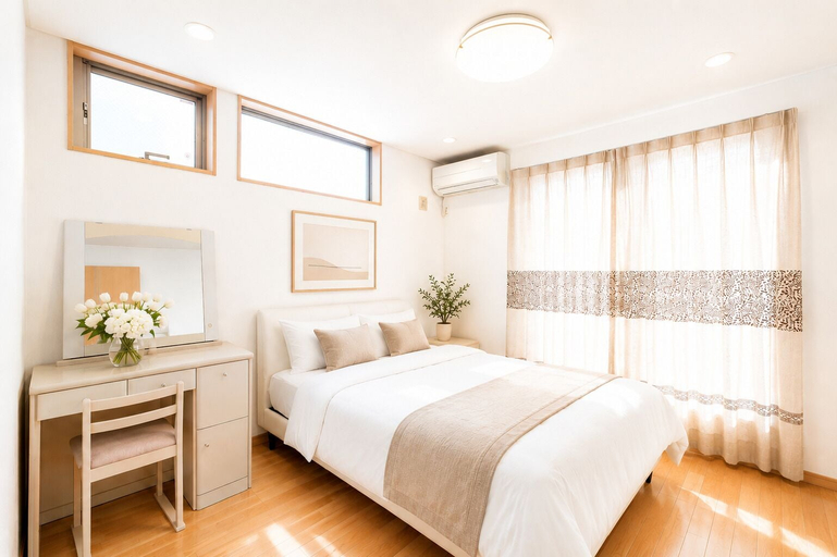 Bedroom, Higashi Shinjuku Modern house, Shinjuku