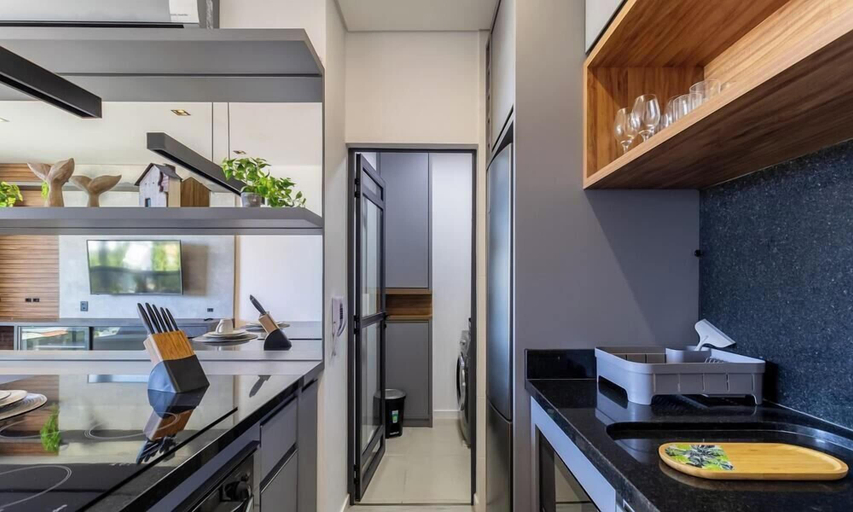 Private kitchen 4, New Studio 320m From the Beach Floripa-sc Ccs0205, Florianopolis