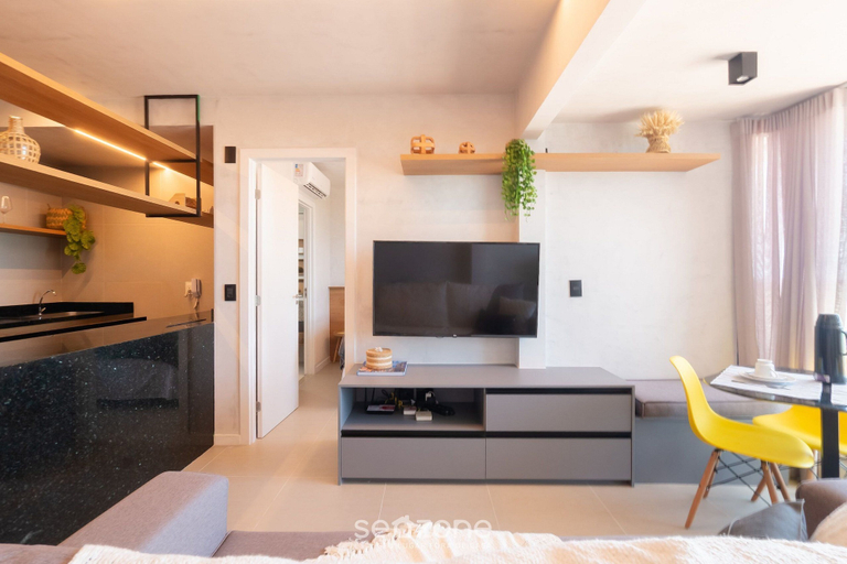 Living area, Apartment w/ sea View in Building w/ Pool Edf1303, Salvador
