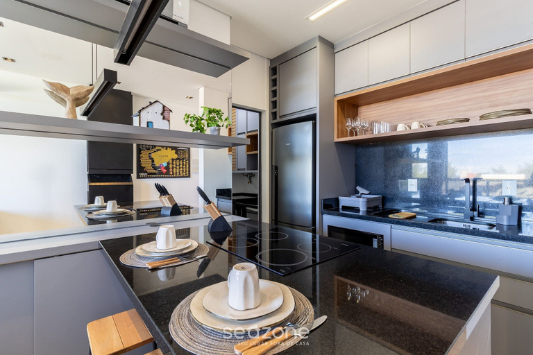 Private kitchen 1, New Studio 320m From the Beach Floripa-sc Ccs0205, Florianopolis