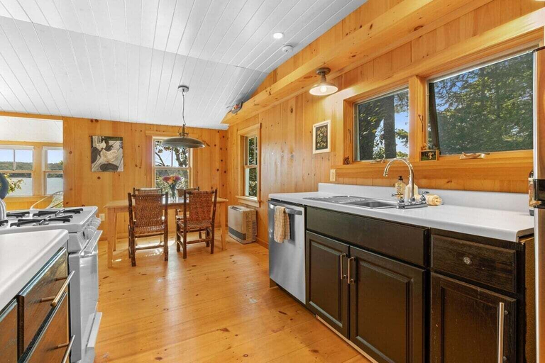 Private kitchen 5, 2BR Maine Camp w/ Dock, Lake Access & AC, Lincoln